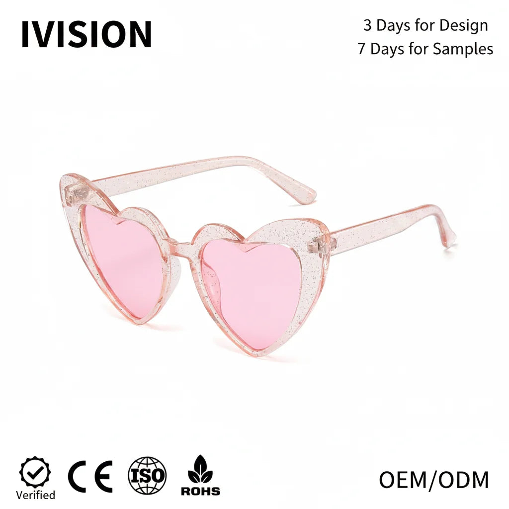 Unique New Design Bling love Heart Sunglasses Trendy Heart Shaped Sunglasses Colorful Sunglasses in Stock