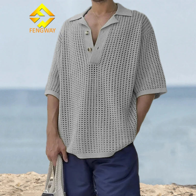 Wholesale Unisex Custom Logo Golf Sport for Polo Clothing Men's Mesh for Polo Shirts with Solid Pattern Print Plain Blank Tshirt