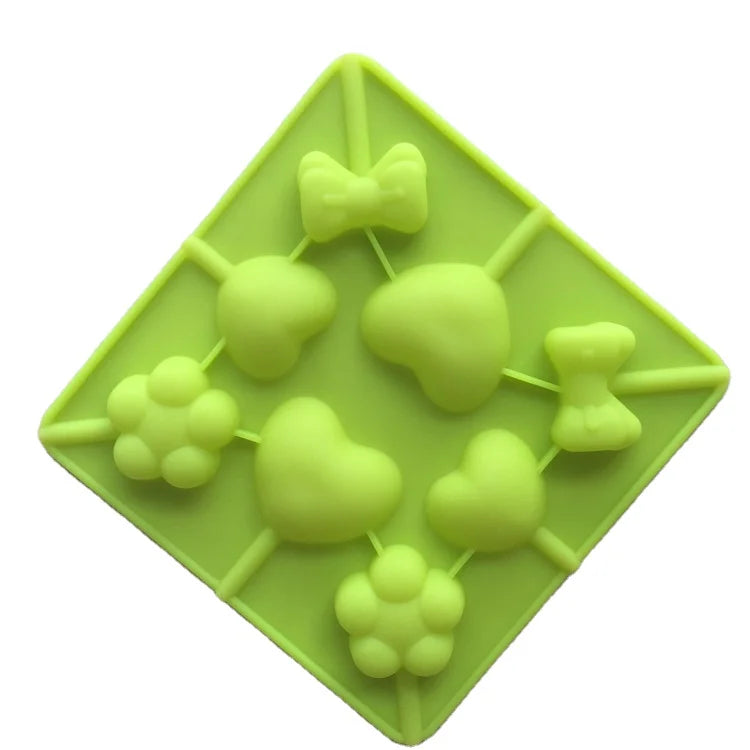 Saffron 8-Cavity Silicone Lollipop Mold Heart Flower Butterfly Design Food Grade for Baking Hard Candy OEM/ODM Welcome