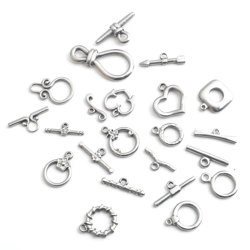 Stainless Bar Ring Fittings Toggle Bracelet Clasp Ring Connectors for OT Ending Clasps Set DIY Bracelet Jewelry Accessories