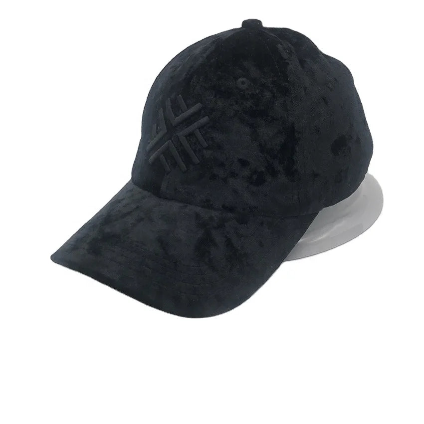 Custom 6-Panel Plush Baseball Hats Winter Velvet Sports Caps with Embroidery 100% Polyester Street Style