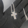 1.2 Inch Mini Gold Plated Moissanite Cross Pendant Fashion Design 925 Sterling Silver Hip Hop Pendants for Men Women