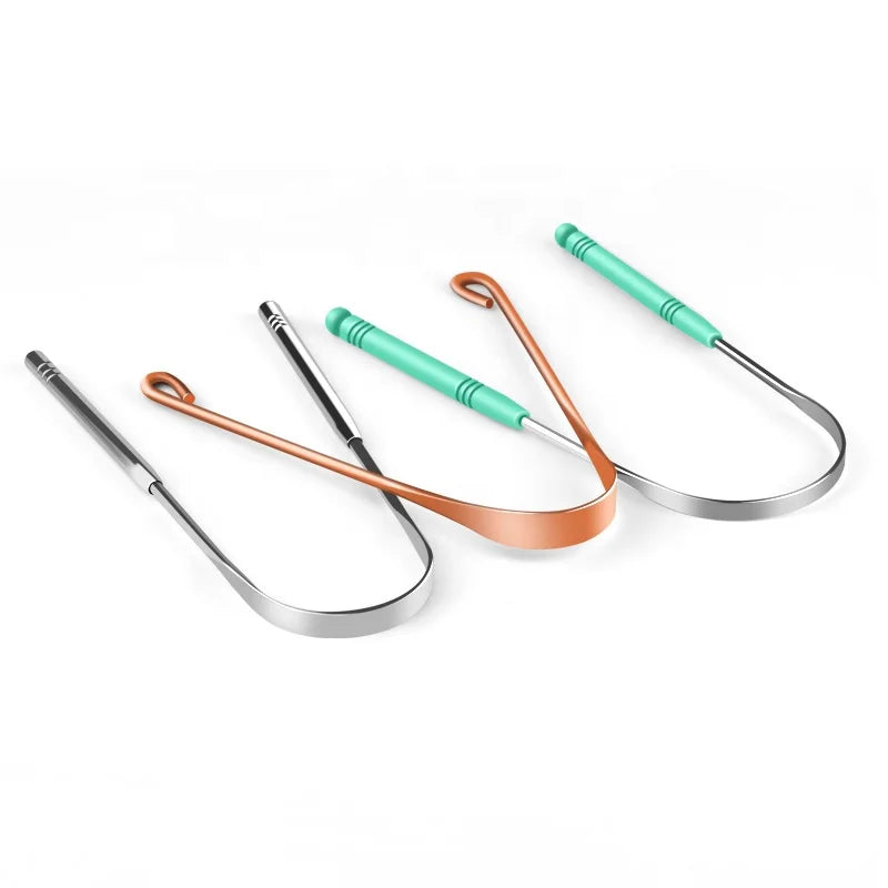 Wholesale New Design U Shaped Pure Copper Stainless Steel Tongue Scraper Cleaner