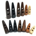 Custom logo Color Size 50mm 2-Holes Natural Coat Wooden Toggle Button