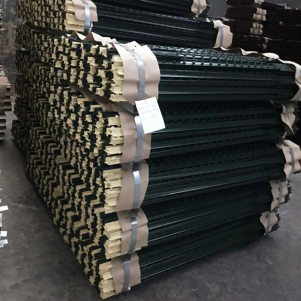 Factory Direct Sales Cheap Price Used Heat Treated Rail Steel Farm Fence Studded T Post Hot Dipped Galvanized Easily Assembled