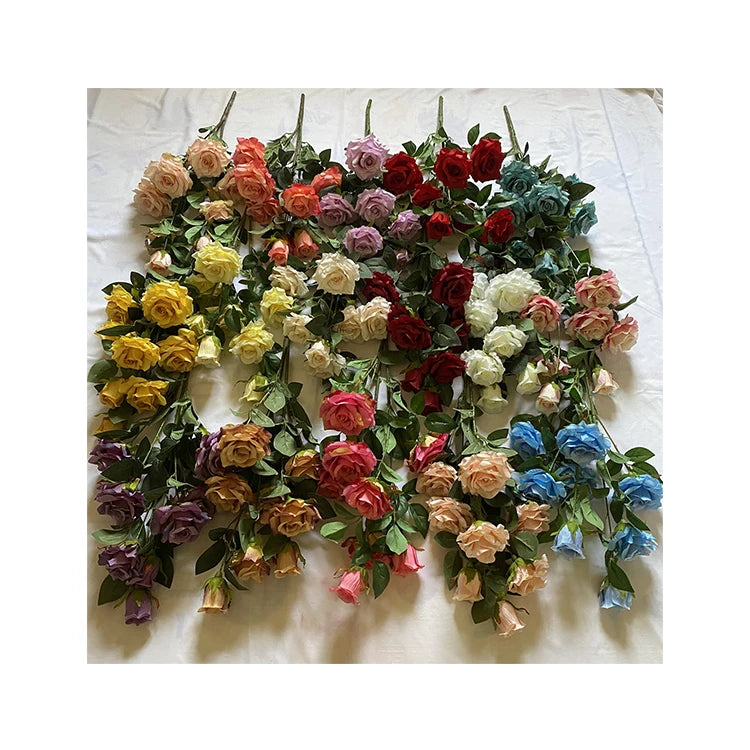 Best-Selling China Manufacture Quality 8 Head Phoenix Rose Tree  Artificial Flower Rose