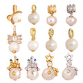 Classics Fashion Pearl 18K Gold Plated Bowknot Charm PendantBracelet Earring Necklace Components Jewelry Findings Supplies K43