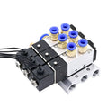 YXPC Terminal 4V110-06 24VDC 220VAC 1/8 Inch Pneumatic Control Distributor Manifold 5/2 air Solenoid Valve for Textile Machine