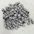 Mini Agate Design Silver Engraved Old Tibetan Dzi Beads Old Tianzhu 15*18mm