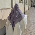 Wholesale One Peace Overhead Three Layered Prayer Hijab Long Khimar Muslim Chiffon Plain Designer Scarf Hijab