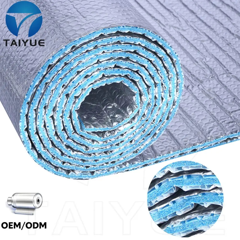 TaiYue Factory 97% Reflective 10mm Aluminum Foil Bubble Foam Thermal Insulation Roll for Warehouse Construction Fire Retardant