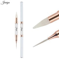 Professional White Rhinestones Handle Rhinestones Picker Wax Dotting Pen Nail Brush Double Head Dotting Tool