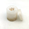 Nanwei Stone Artisan Onyx Storage Jar Natural Stone Cotton Swab Holder Stone Vanity Container for Home Decor