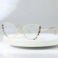 Jiuling Eyewear Optical Computer Eye Glasses Cat Eye Anti Blue Light Glasses Blocking Metal Eyeglasses Frames for Women