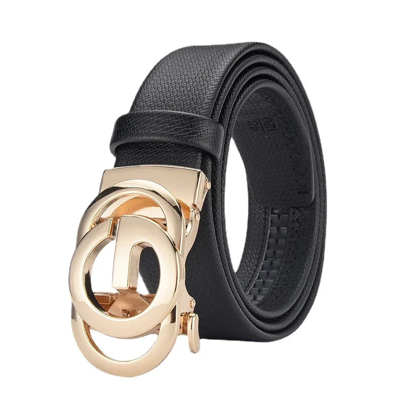 OEM Men's Cowhide Belt Genuine Leather with Automatic Alloy for Buckle Cowhide Material