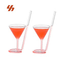 Wholesale Handblown Borosilicate Martini Glass Cup Uniquely Designed Cocktail Glasses for Party Wedding Bar