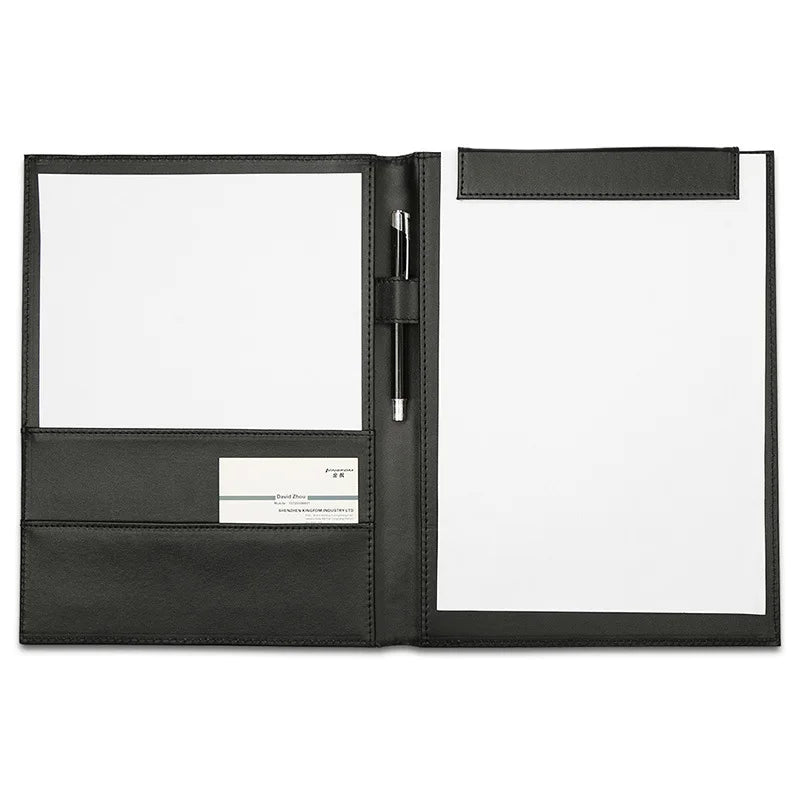 Customized Personalized A4 PU Leather Presentation Document Expanding File Portfolio Folder