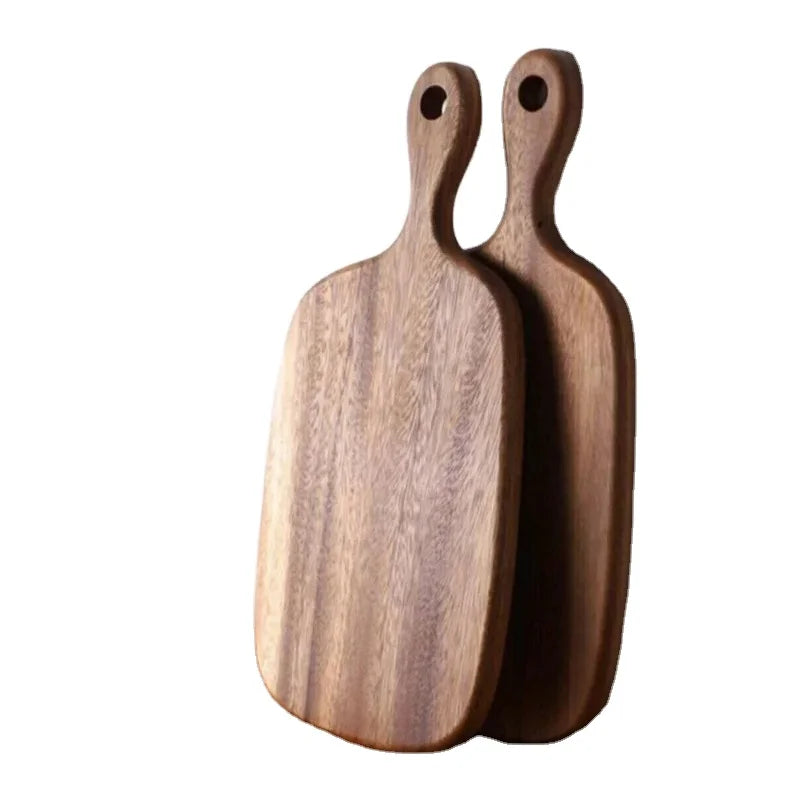 JUNJI Kitchenware Natural Wooden Chopping Block Wood Cutting Board With Handle