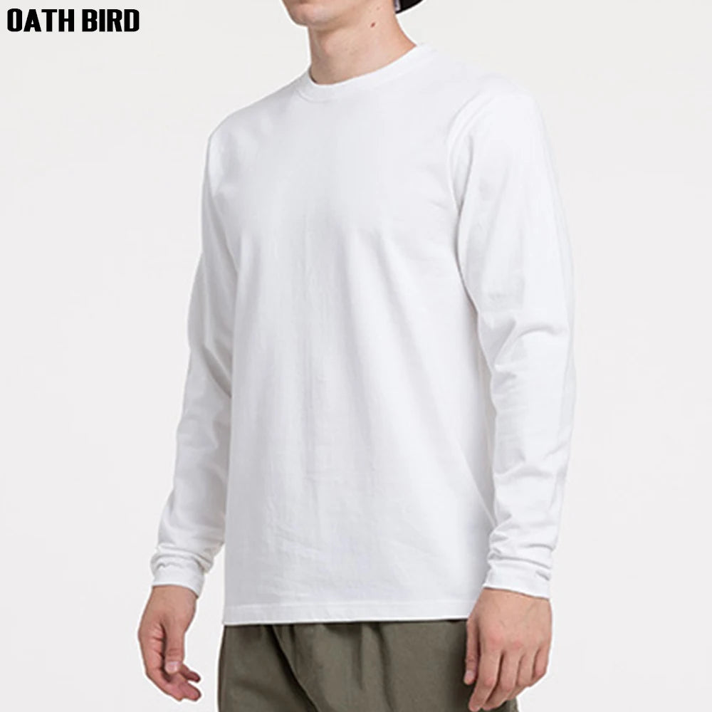 Heavyweight Winter T Shirt Unisex 100% Combed Cotton Men's Tshirt Custom Screen Heat Transfer Printing Logo Long Sleeve T-shirts