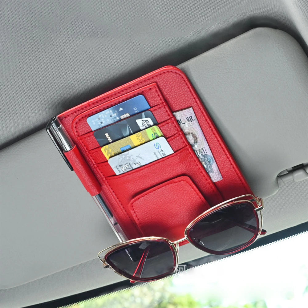 Multi-Functional Car Sunglasses Card Holder Creative Car Visor Storage Clip Car Glasses Clip Auto Accessories