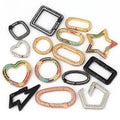 Spring Carabiner Clasp heart/donut/rectangular/star/flashing/squre Shape for Metal Chain and CordPave Lock L99