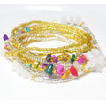 Wholesale 80cm Elastic Cord Natural Stone Healing Crystal Waist Beads Belly Chain Gold Bulk for Women