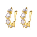 Fashion Woman Earrings Zircon Ear Clips 18K Gold Plated Jewelry Wholesale