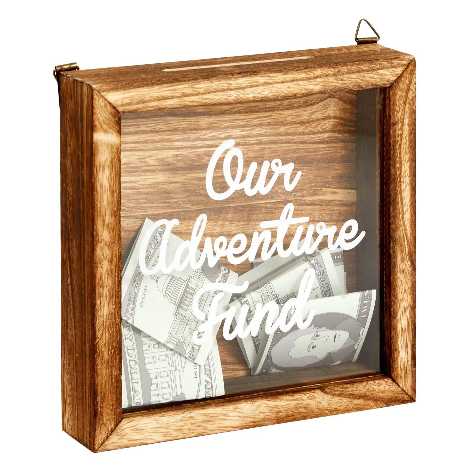 Wall Mounted Wooden Piggy Bank Travel Fund Piggy Bank for Adults