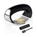 Kitchen Gadgets Stainless Steel Ginger Garlic Press Mincer Crusher Manual Garlic Press Rocker with Garlic Peeler and Brush