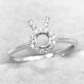 Sterling Silver 4mm/6mm Semi Mount Ring Frame Empty Blank Support Claws Setting S925 Base Without Center Stone for Inlay DIY