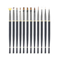 Cheap Promotion Fashion Design Best Quality Oval Flat Round Gel Liner Stripe Painting Black Metal Nail Art Brushes with Cover