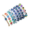New Arrival Trendy Women's Stretch Evil Eyes Bracelet in White Blue Colorful Resin Beads Charm Jewelry for Wedding Gift