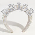 BRIDE Wedding Jewelry Big White Pearl Headband Crown Bridal Headpiece for Women Wedding Headbands Tiaras Luxury Hair Accessories