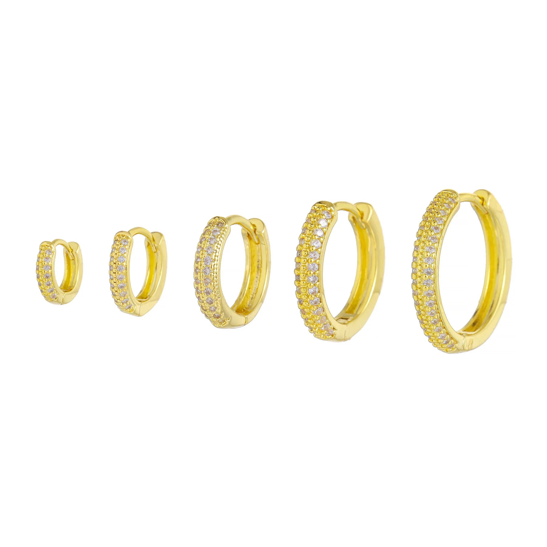 ZUOLA Fashion New Design Round Micro-Inlaid Zircon Stud Earrings 18K Gold Plated Eco-friendly Brass Geometric for Women