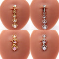 Gaby New Sale Gold Plated Double Heart Belly Piercing Fake Belly Button Ring Wholesale Body Piercing Jewelry