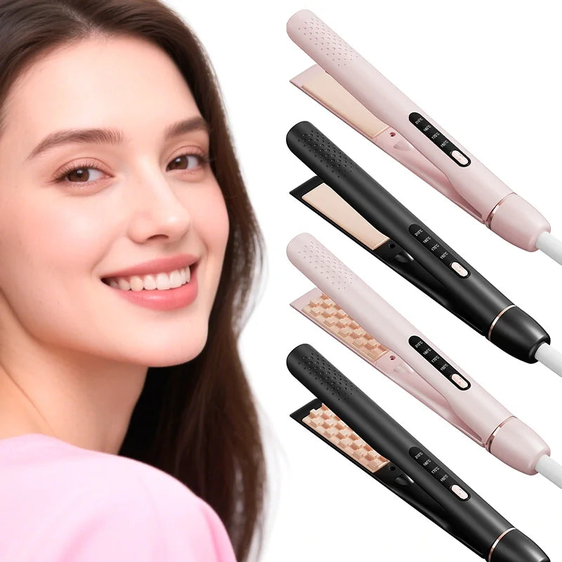 Automatic LED Ceramic Hair Curler Straightener PTC Heating Fast Heating Negative Ion Steam Straightener-Fluffy Hair Styler Tool