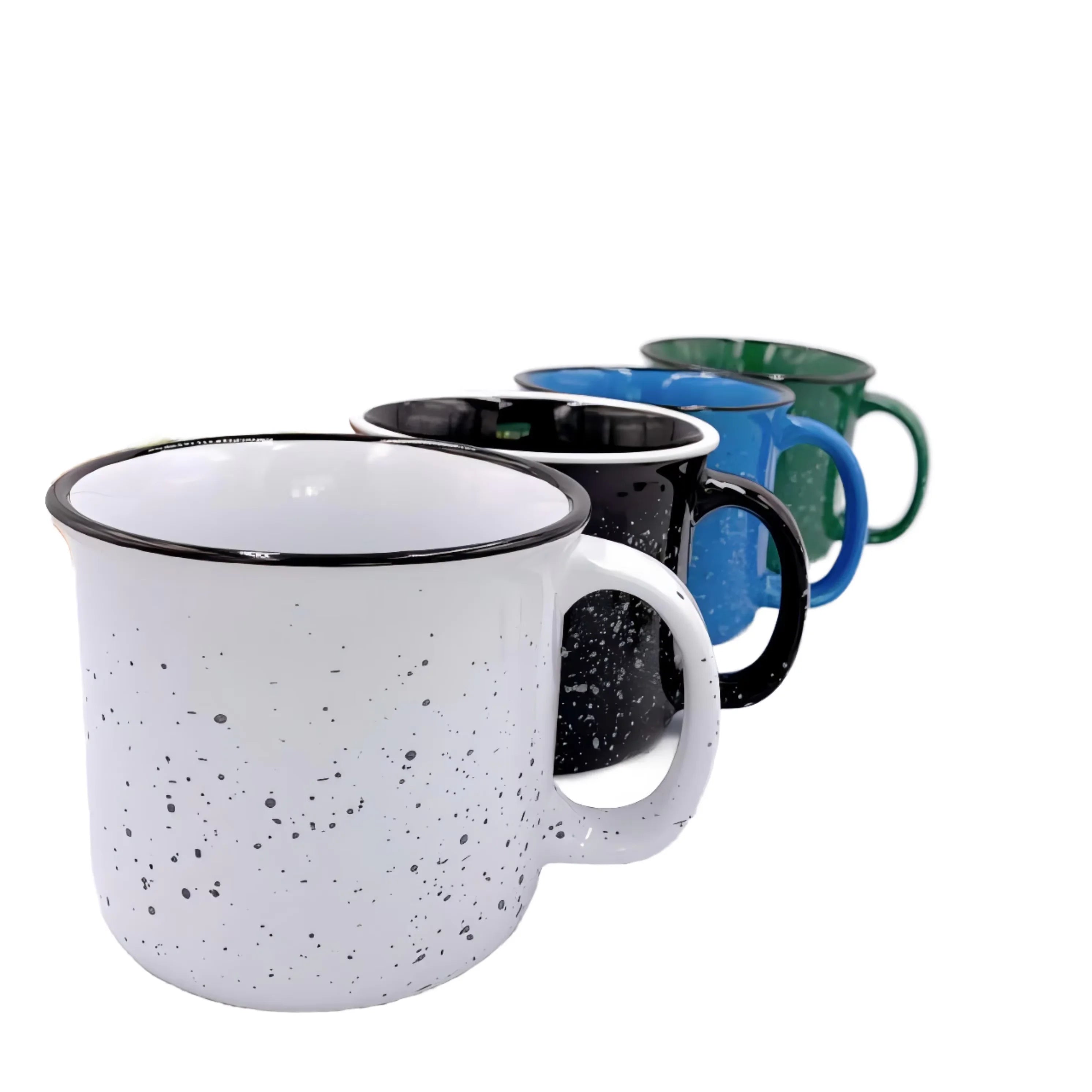 Custom Classic 15oz Vintage Speckled Camping Mug Modern Custom Logo Printed  Gift Enamel Stoneware Ceramic Coffee Mugs