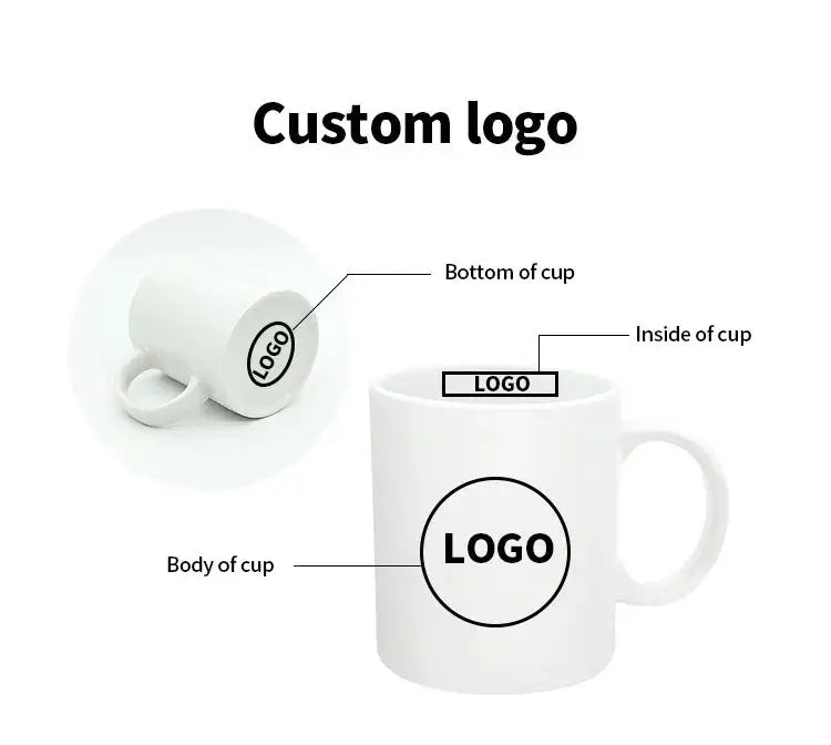 Wholesale 11 Oz Porcelain White Custom Logo Printed Christmas Sublimation Ceramic Cup Coffee Mugs Manufacturer's Customised Mugs