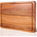 Classic Acacia Wood Cutting Board with Convenient Handles Durable Kitchen Wood Chopping Board Juice Slot for Christmas Holidays