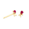 Milskye Romantic Jewelry for Women Smart Fashion 925 Silver 18k Plated July Ruby Zircon  Birthstone Earrings