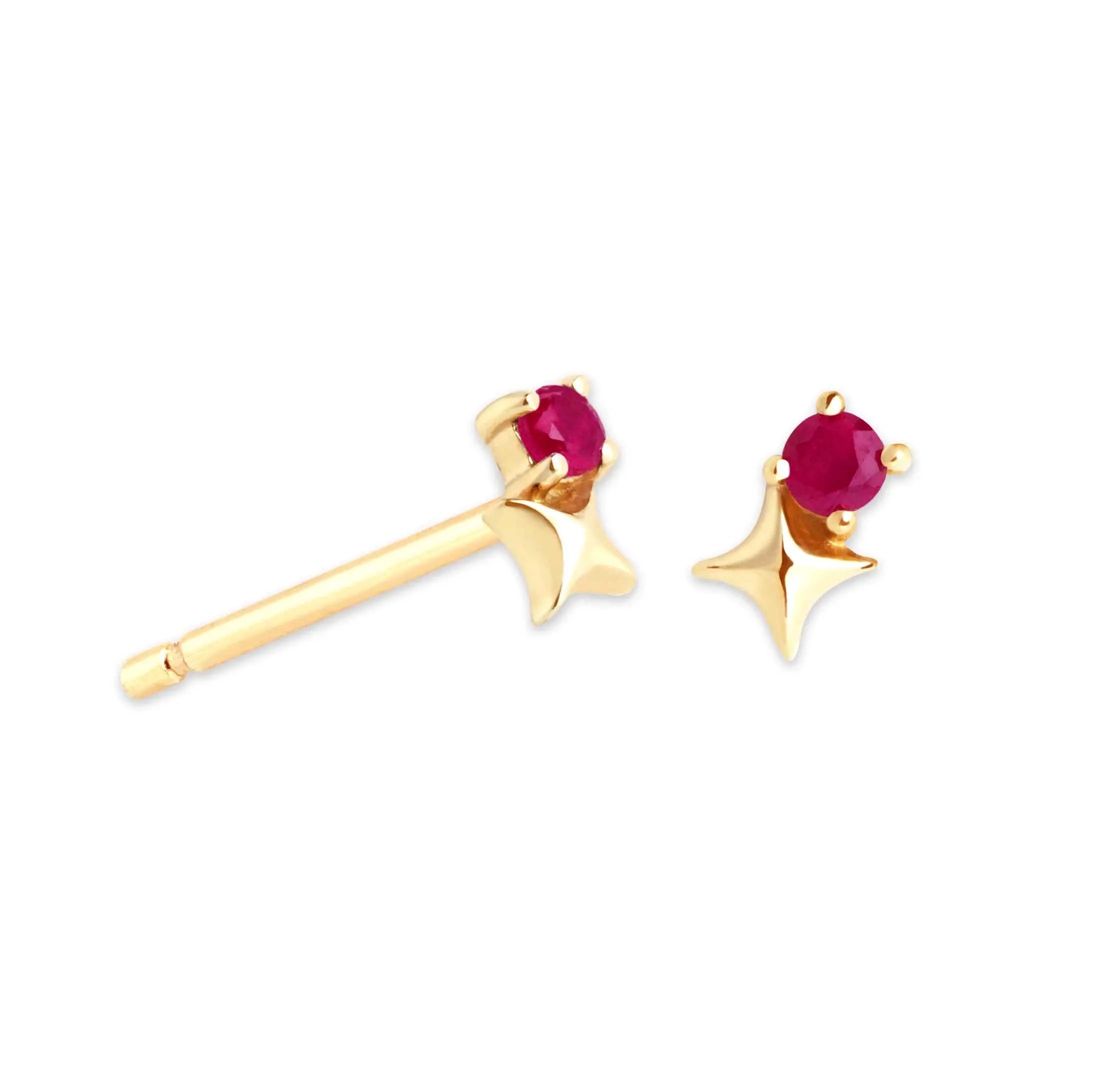 Milskye Romantic Jewelry for Women Smart Fashion 925 Silver 18k Plated July Ruby Zircon  Birthstone Earrings