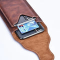 Multifunctional Leather Double Layer Mobile Phone Case Waist Bag With Magnetic Shut Belt Mounting Bag