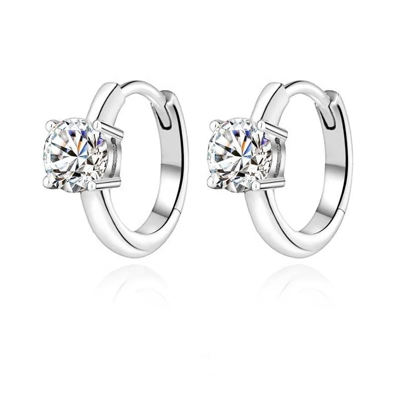 XEZ017 GRA Certified D Color Moissanite Diamond Earrings 925 Sterling Sliver Wedding Hoop Earring for Women Wedding Jewelry