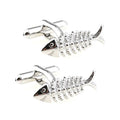 Wholesale Fish Bone Stylish Novelty Cufflinks Custom Mens Suit Shirt Fashion Accessory Wedding Tuxedo Trendy Jewelry Gift Set