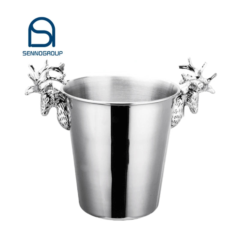 Light and Creative Stainless Steel Deer Head Ice Bucket Red Wine champagne Barrel bar KTV Ice Bucket Beer champagne Bucket