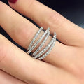CAOSHI Luxury Wholesale Woman Fashion Cross Lines Ring Silver Plated Zirconia Finger Personalized Rings