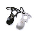 5-in-1 Utility Tactical Spork Stainless Steel Spoon Bottle Opener Fork & Knife Opener Combo Camping Utensil for Hiking Camping