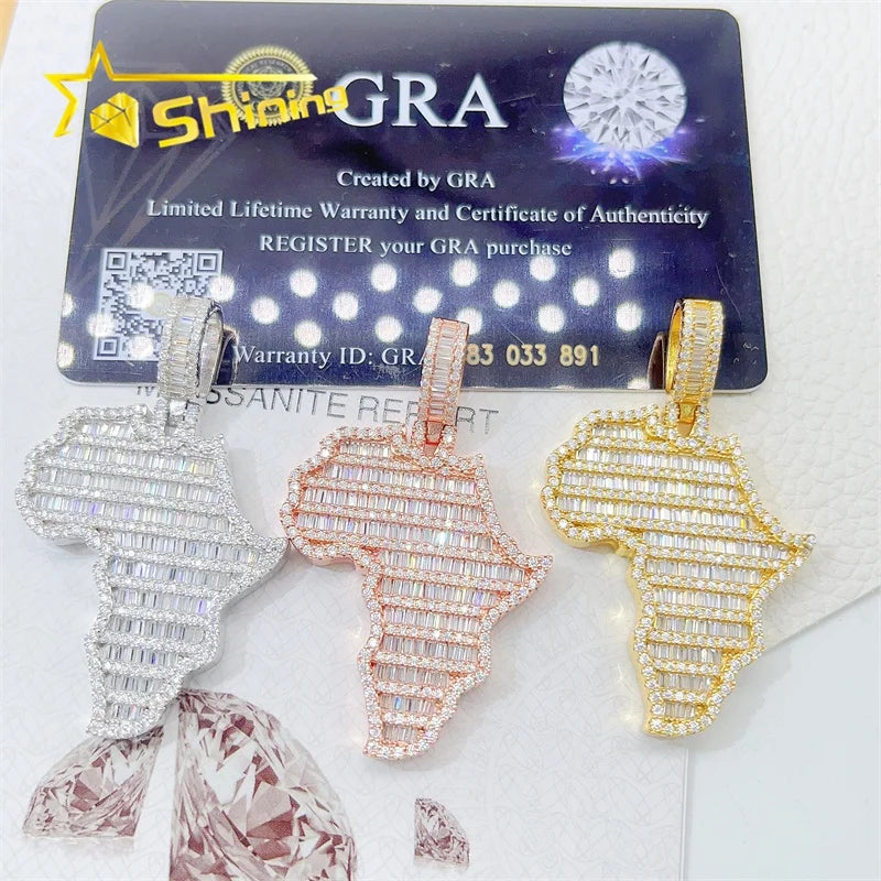 Gra Certificated Diamond 925 Sterling Silver Vvs Moissanite Pendants Men Pendant