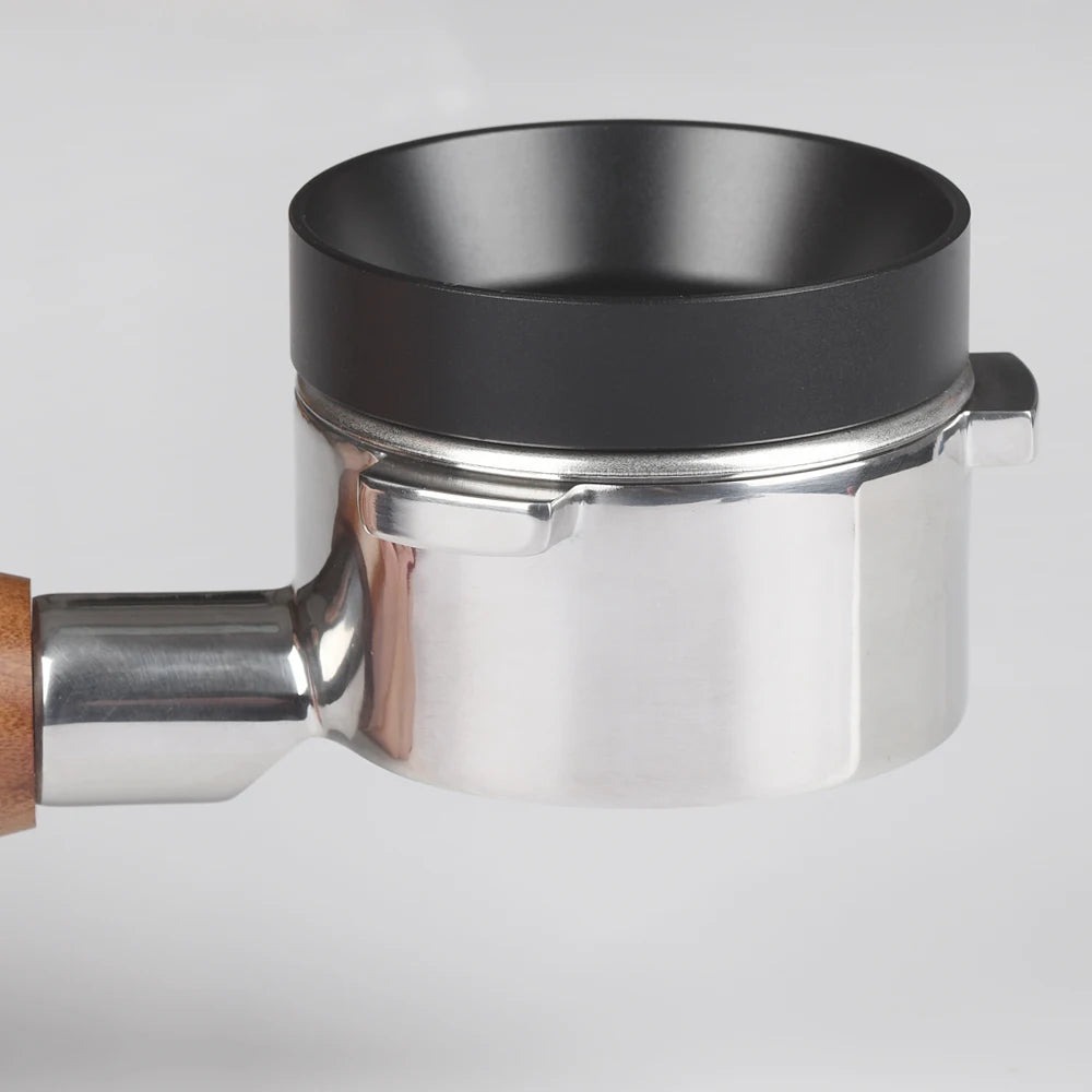 51/54/58mm Magnetic Espresso Coffee Dosing Ring Aluminum Alloy Portafilter Coffee Dosing Funnel Black Silver