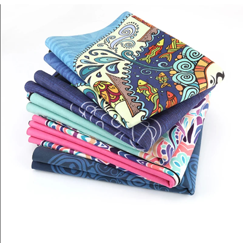 Factory Price Eco-Friendly Custom Dual Anti-Slip Wet/Dry Folding Yoga Mat Microfiber Suede Natural Rubber for Yoga Practice